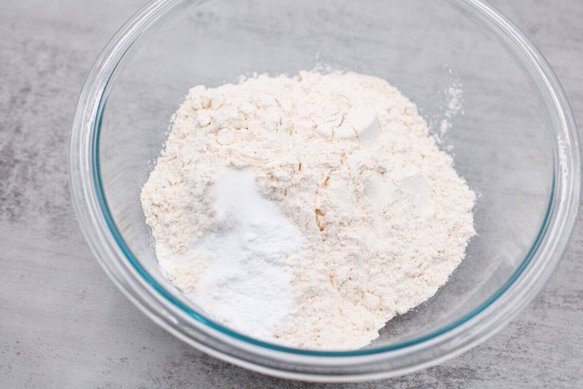 Bowl of dry ingredients.